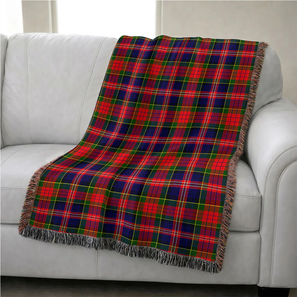 Scottish MacPherson Modern Clan Badge Tartan Woven Blanket - Image 4