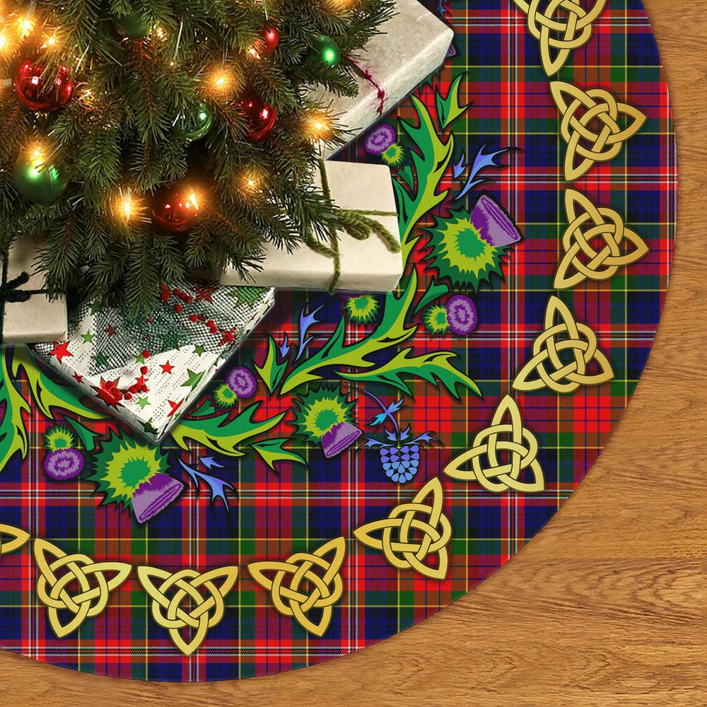 Scottish MacPherson Modern Tartan Thistle Celtic Knot Christmas Tree Skirt - Image 2