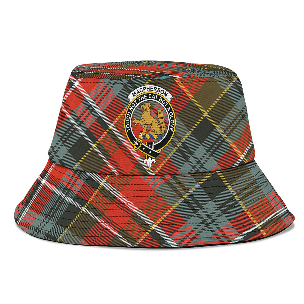 Scottish MacPherson Weathered Clan Badge Tartan Bucket Hat - Image 2