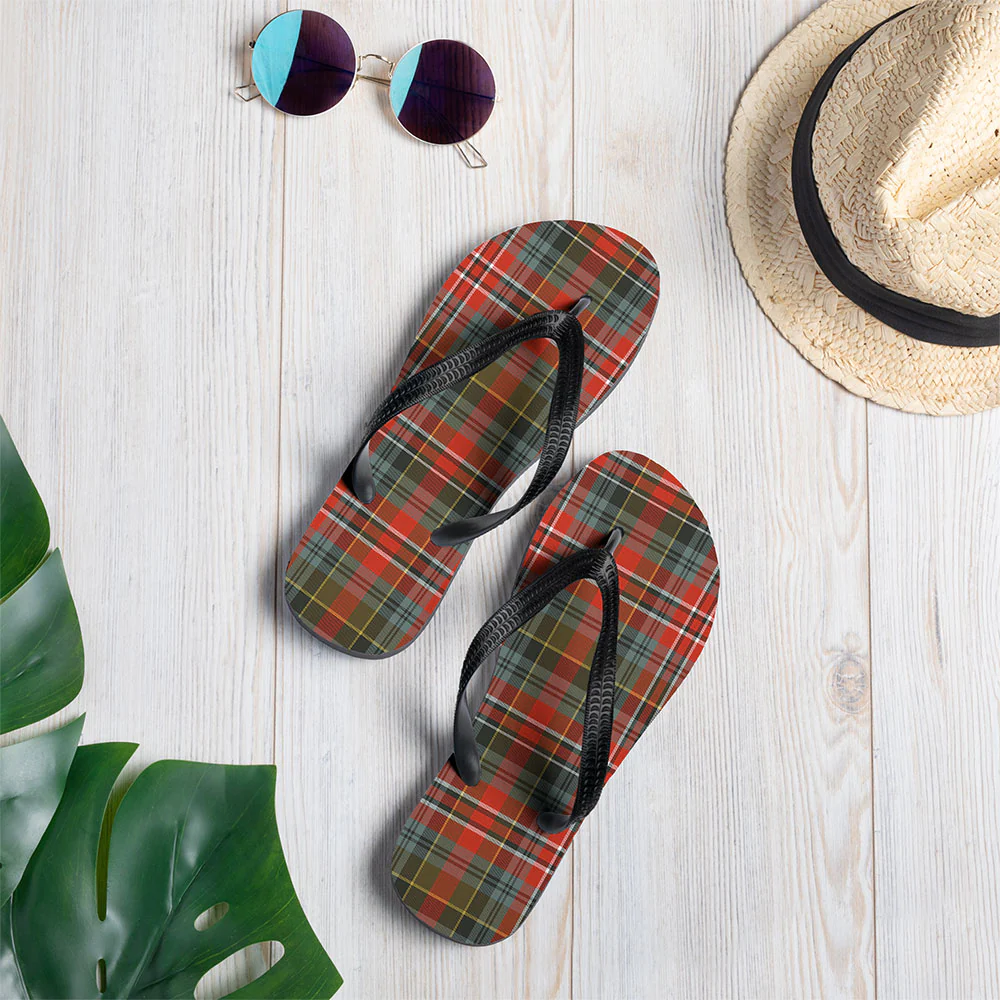 Scottish MacPherson Weathered Clan Badge Tartan Flip Flops - Image 2