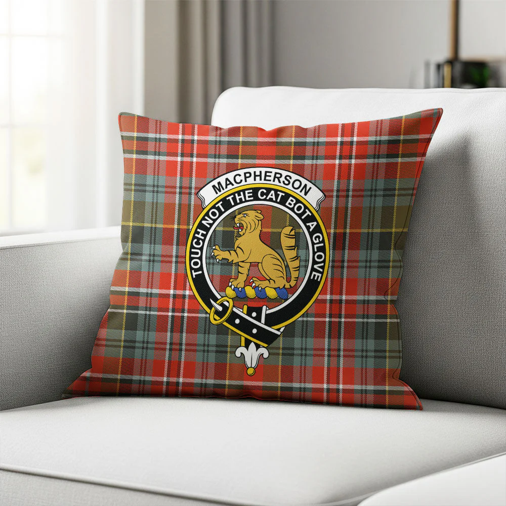 Scottish MacPherson Weathered Clan Badge Tartan Pillow Case - Image 2