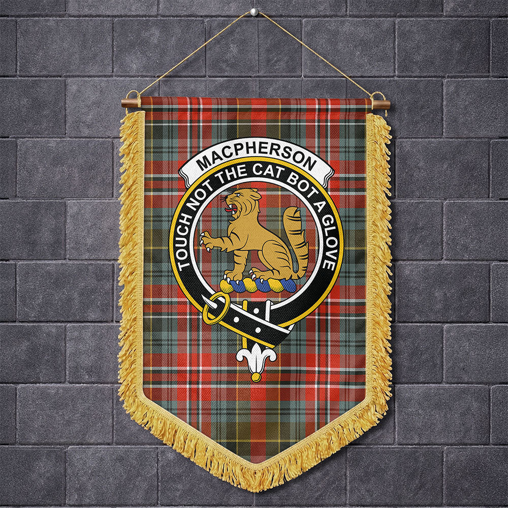 Scottish MacPherson Weathered Clan Badge Tartan Wall Hanging Banner