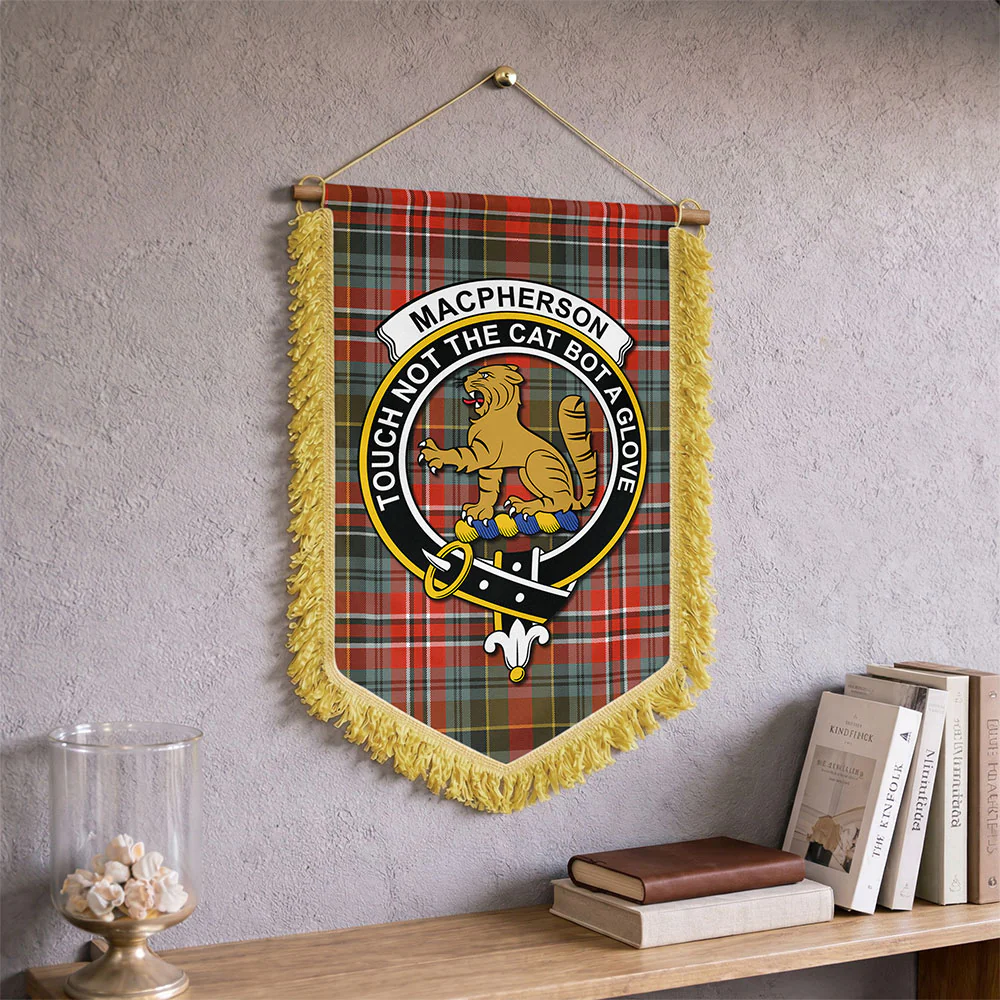 Scottish MacPherson Weathered Clan Badge Tartan Wall Hanging Banner - Image 2
