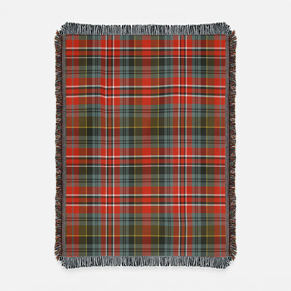 Scottish MacPherson Weathered Clan Badge Tartan Woven Blanket