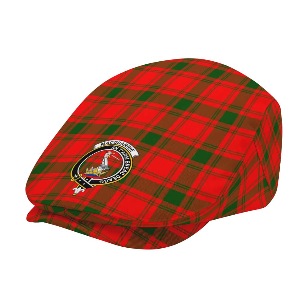 Scottish MacQuarrie Clan Badge Tartan Flat Cap - Image 2