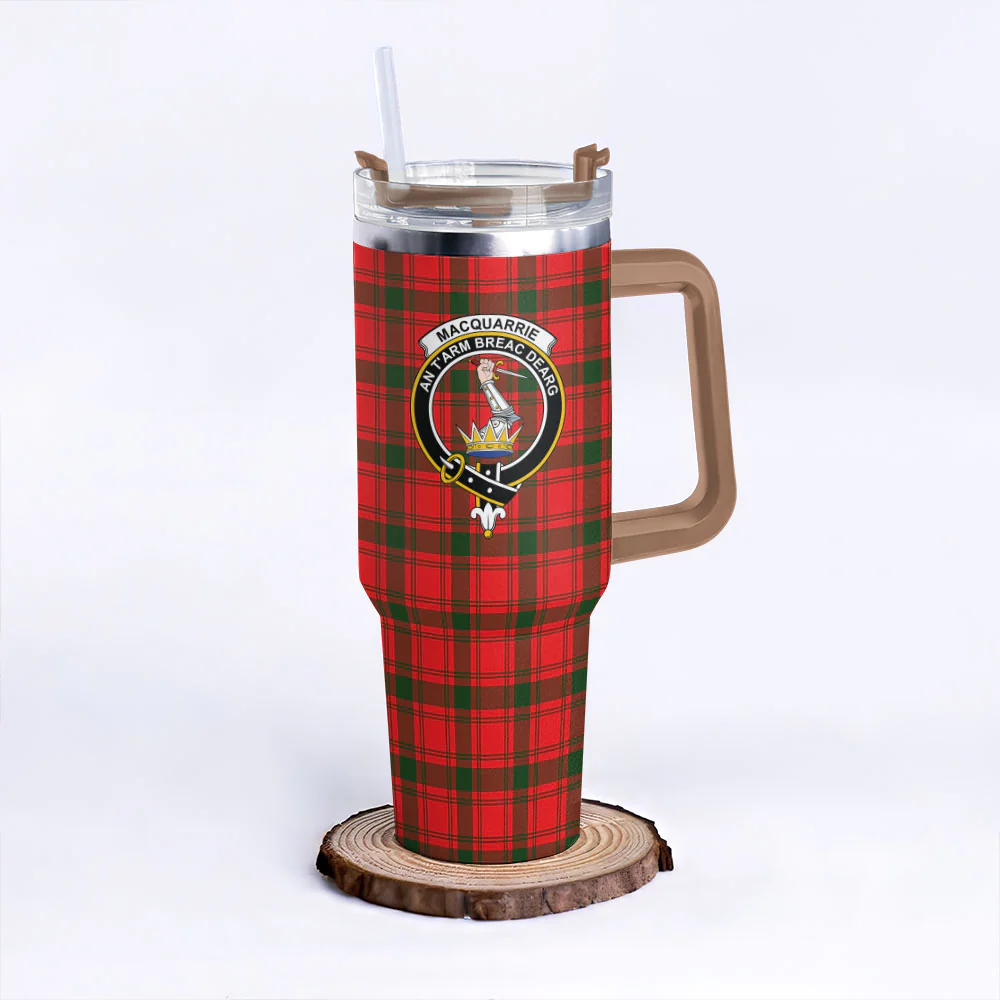Scottish MacQuarrie Modern Clan Badge Tartan 40oz Tumbler - Image 9