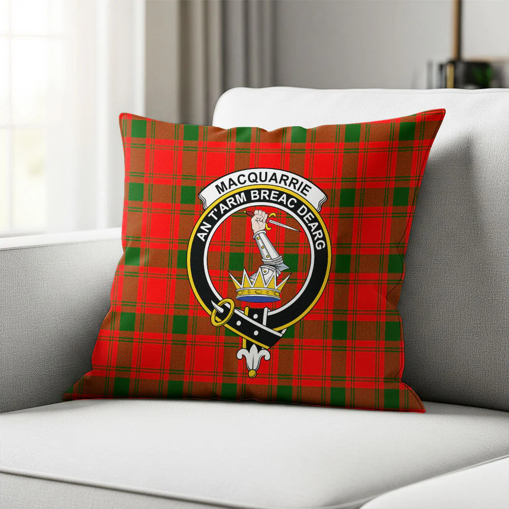 Scottish MacQuarrie Modern Clan Badge Tartan Pillow Case - Image 2