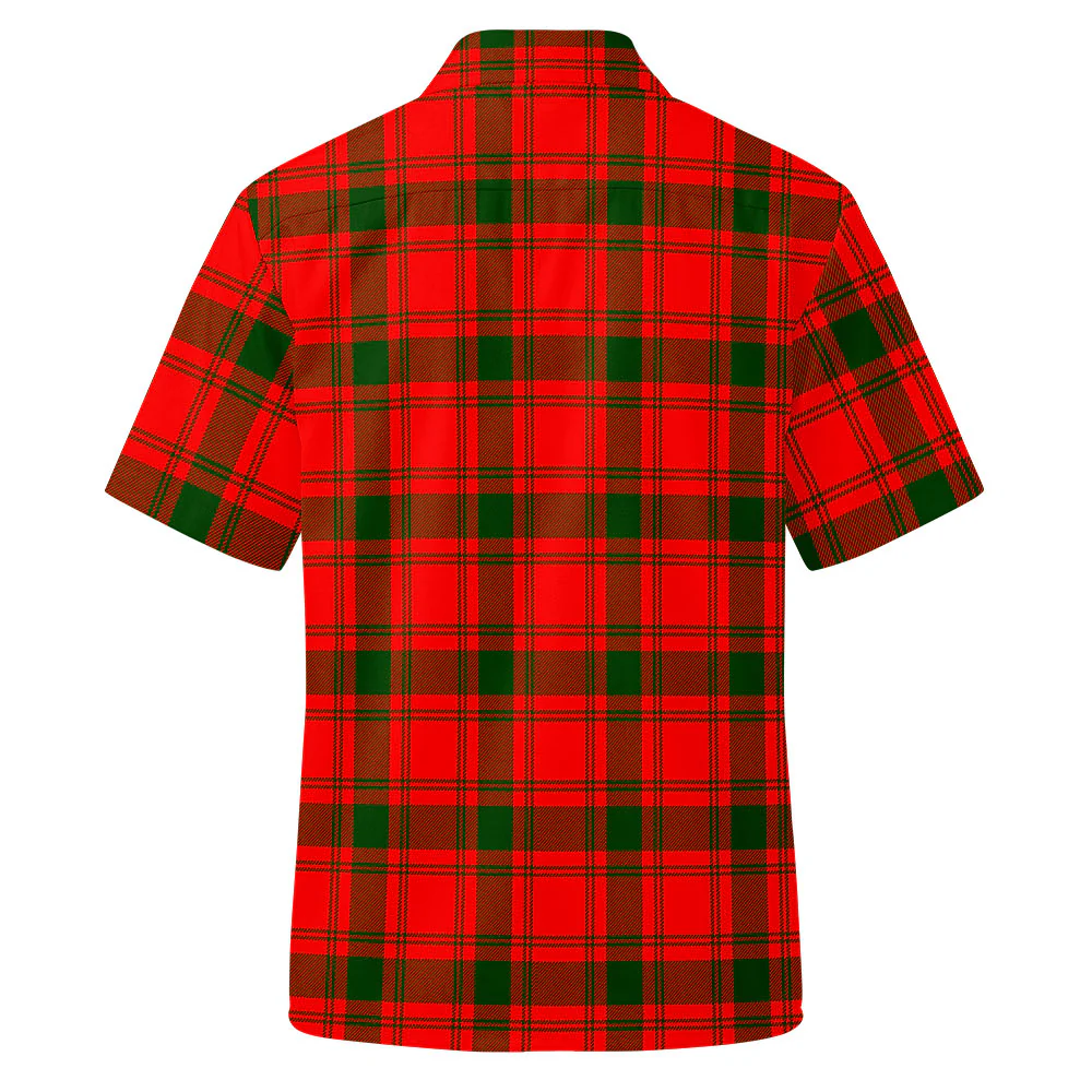 Scottish MacQuarrie Modern Clan Badge Tartan Short Sleeve Work Shirt - Image 3