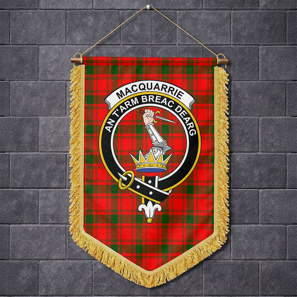 Scottish MacQuarrie Modern Clan Badge Tartan Wall Hanging Banner