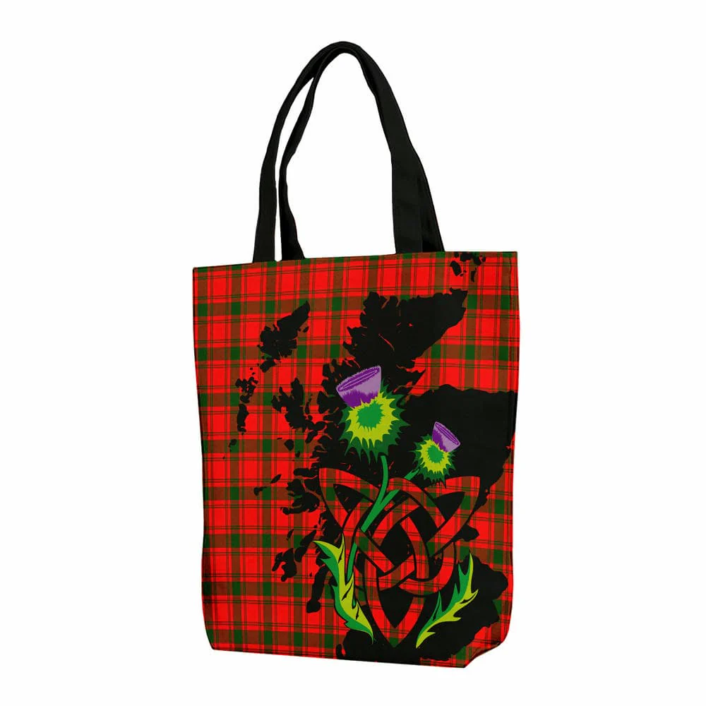 Scottish MacQuarrie Modern Tartan Canvas Bag With Shoulder Strap With Thistle