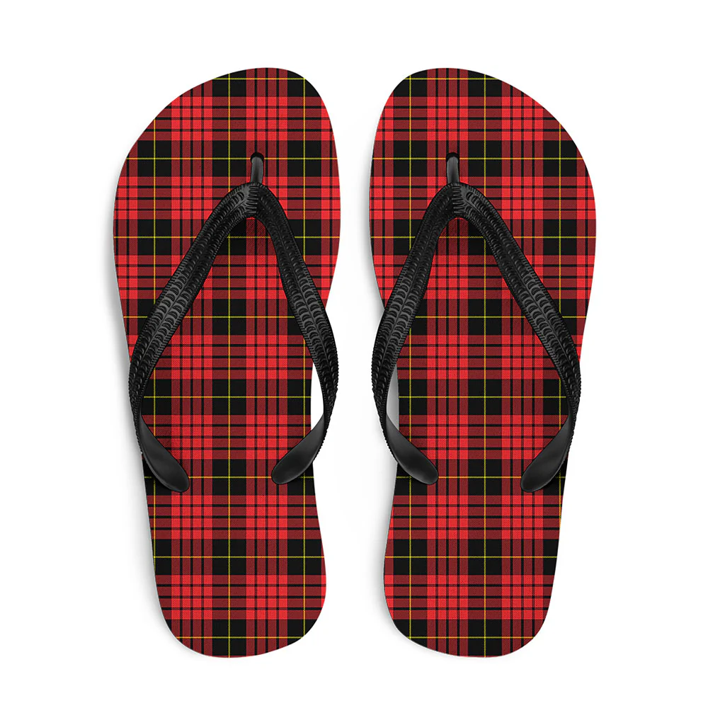 Scottish MacQueen Modern Clan Badge Tartan Flip Flops