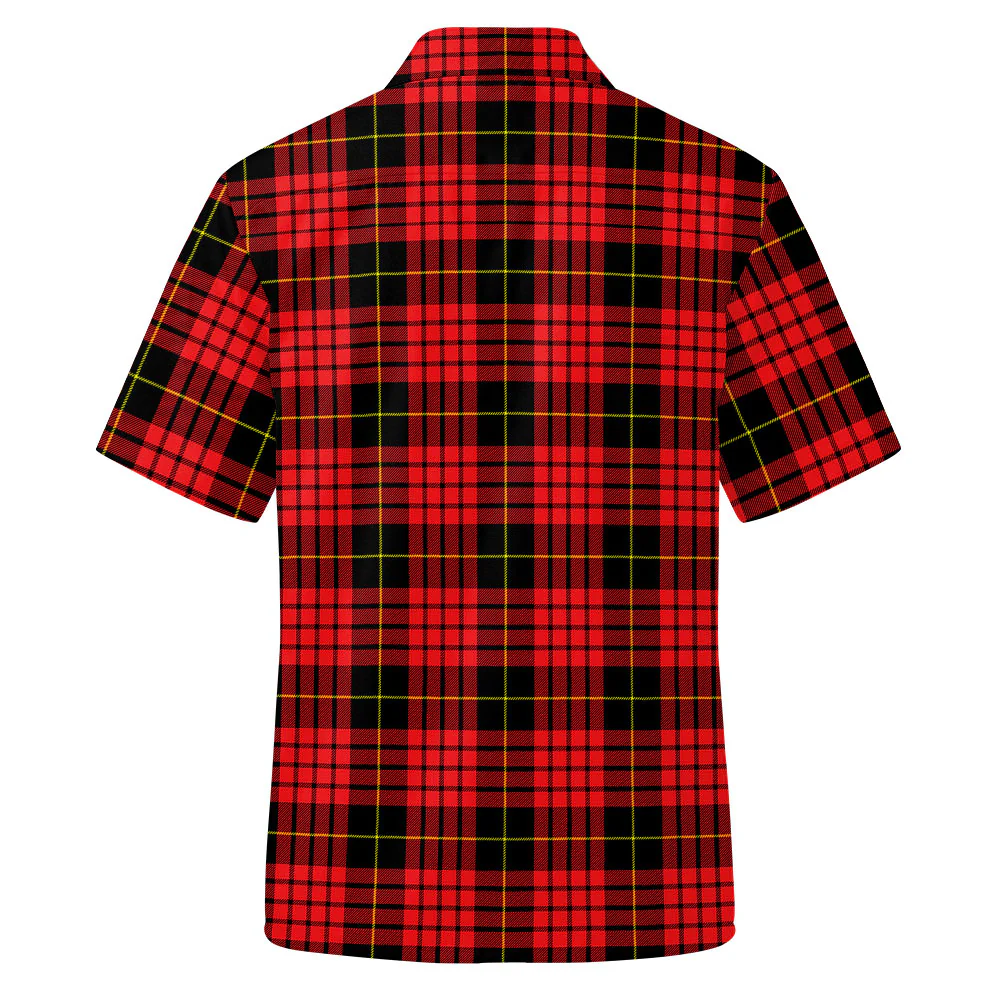 Scottish MacQueen Modern Clan Badge Tartan Short Sleeve Work Shirt - Image 3