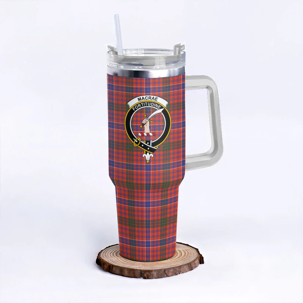 Scottish MacRae Ancient Clan Badge Tartan 40oz Tumbler