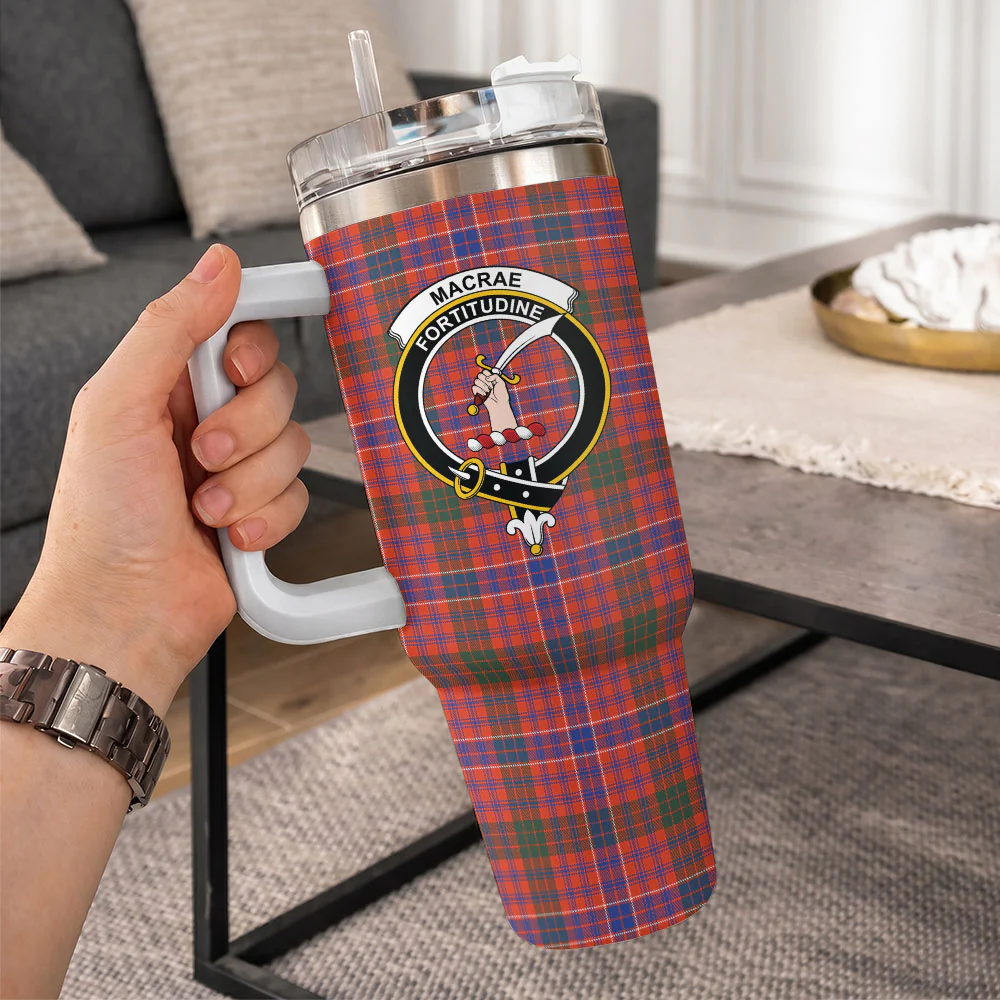 Scottish MacRae Ancient Clan Badge Tartan 40oz Tumbler - Image 10