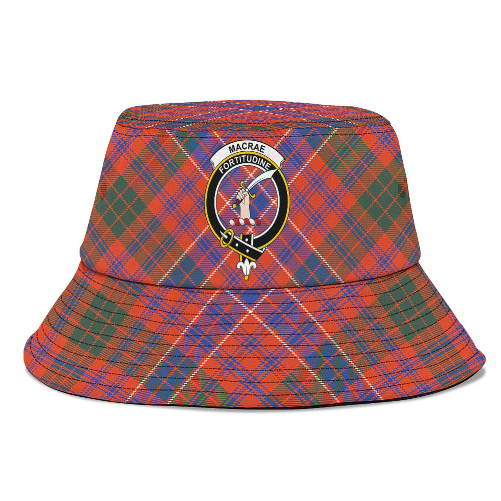 Scottish MacRae Ancient Clan Badge Tartan Bucket Hat - Image 2