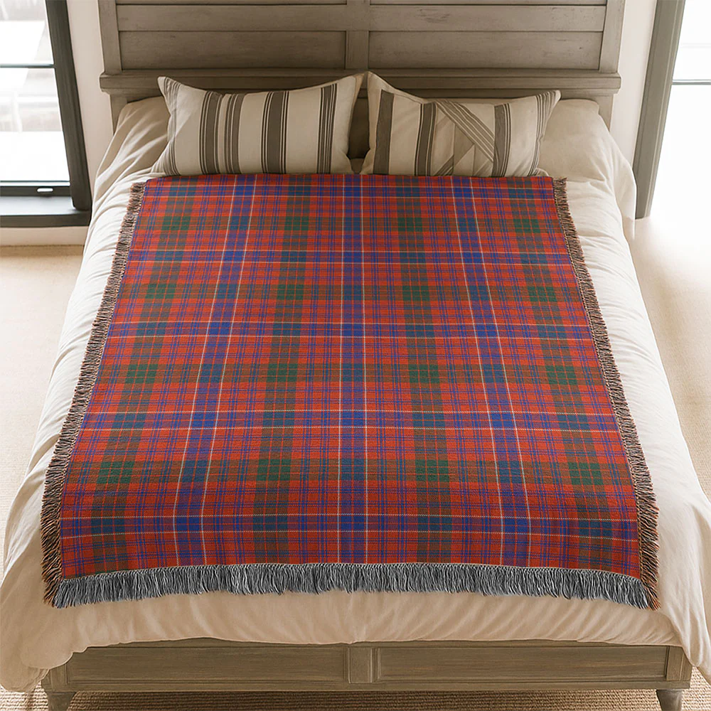 Scottish MacRae Ancient Clan Badge Tartan Woven Blanket - Image 3