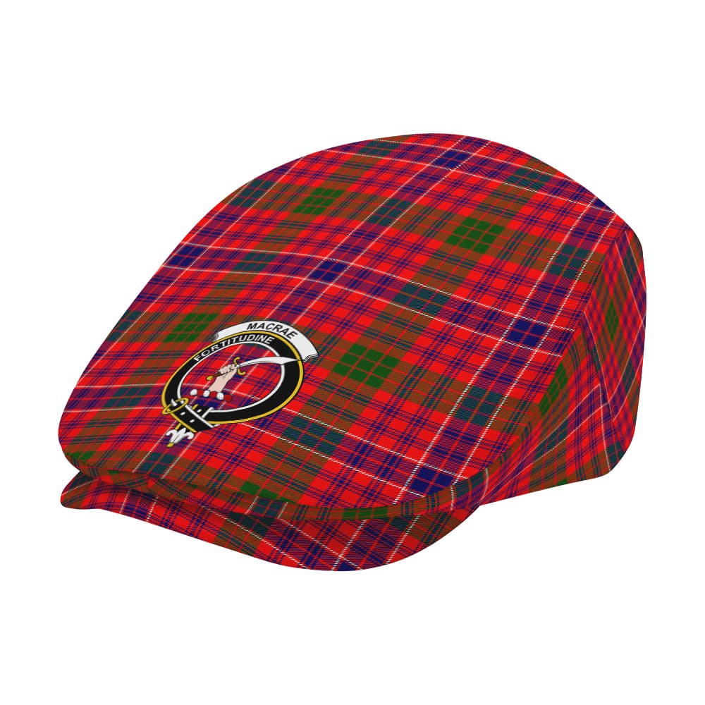 Scottish MacRae Clan Badge Tartan Flat Cap - Image 2