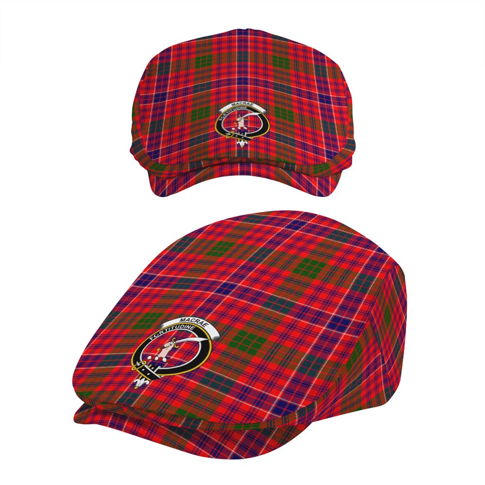 Scottish MacRae Clan Badge Tartan Flat Cap - Image 5