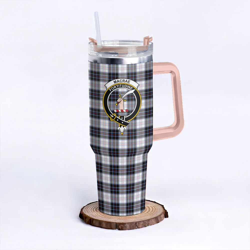 Scottish MacRae Dress Modern Clan Badge Tartan 40oz Tumbler - Image 4