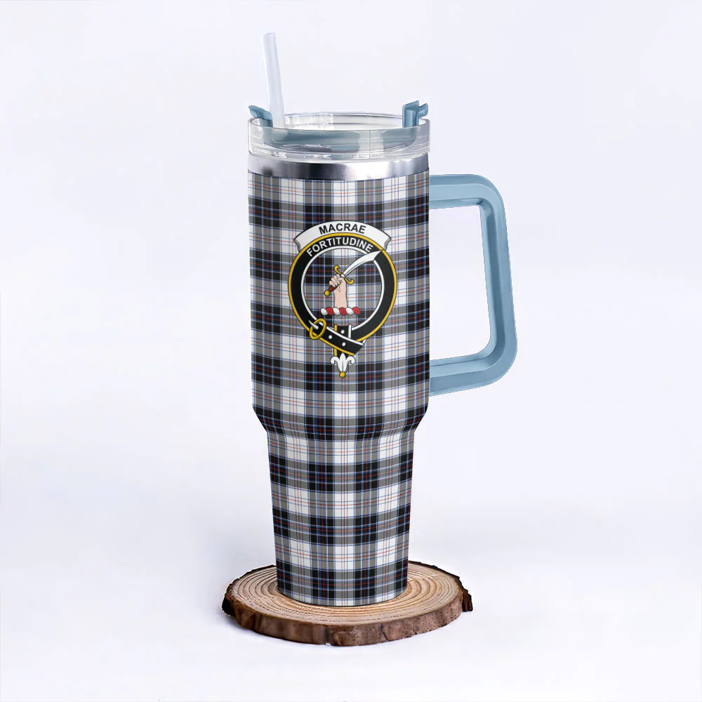 Scottish MacRae Dress Modern Clan Badge Tartan 40oz Tumbler - Image 5