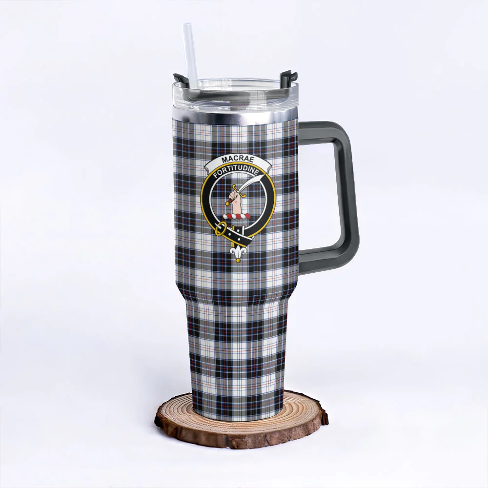 Scottish MacRae Dress Modern Clan Badge Tartan 40oz Tumbler - Image 6
