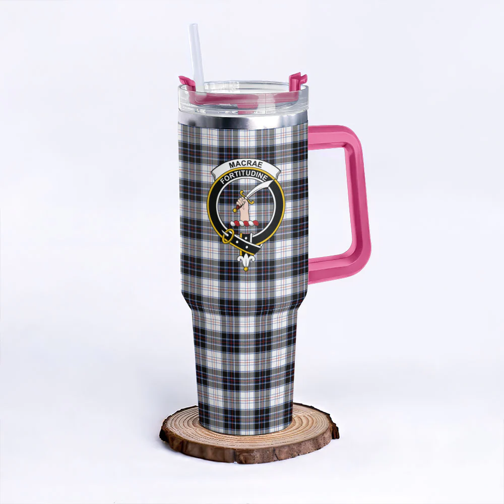 Scottish MacRae Dress Modern Clan Badge Tartan 40oz Tumbler - Image 7
