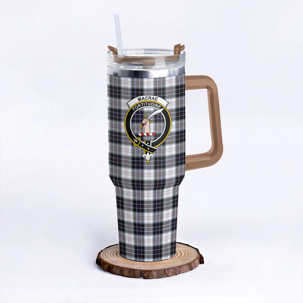 Scottish MacRae Dress Modern Clan Badge Tartan 40oz Tumbler - Image 9