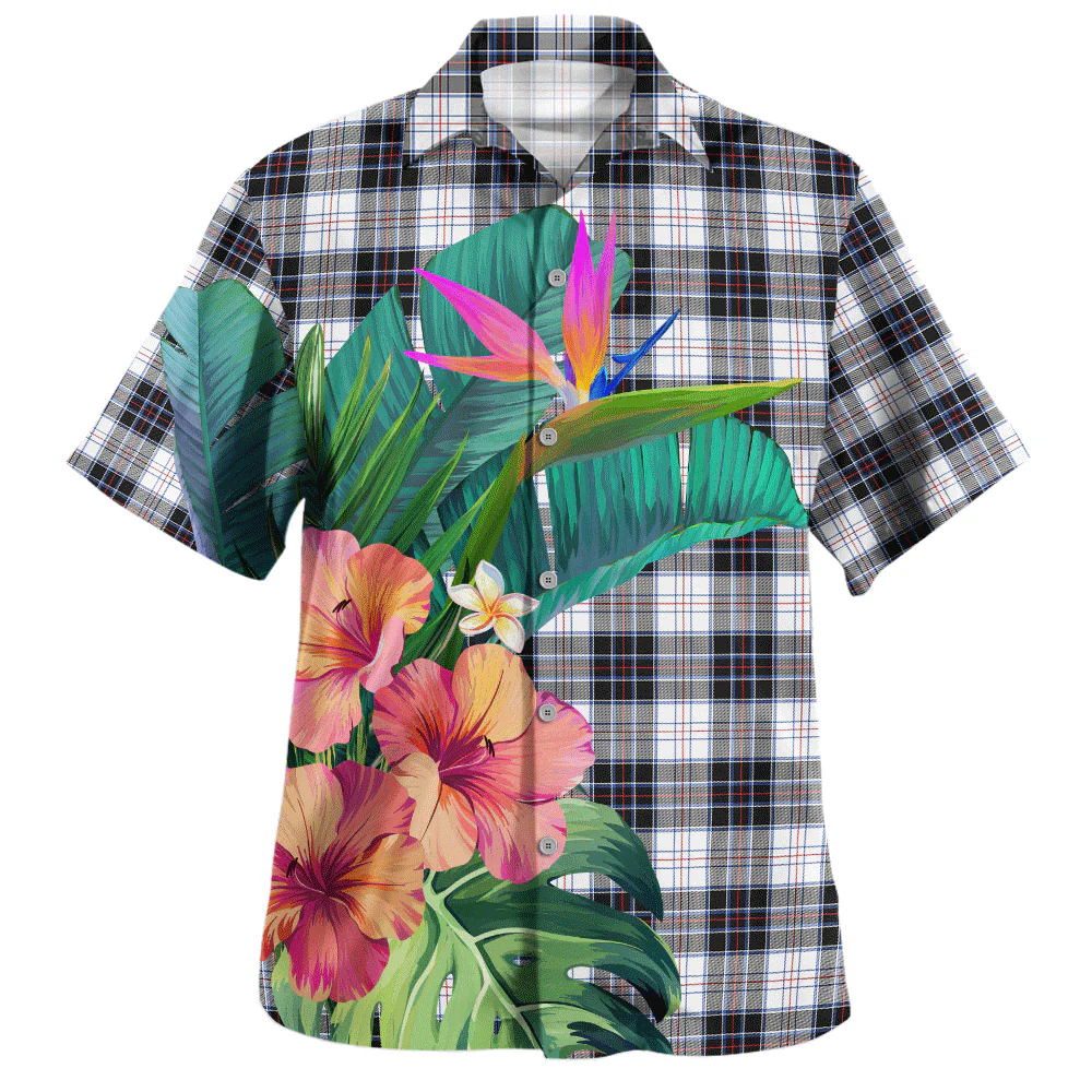 Scottish MacRae Dress Modern Clan Badge Tartan Hawaiian Shirt Bouquet Tropical Style - Image 2