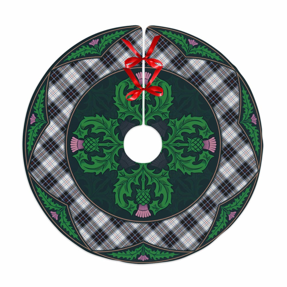 Scottish MacRae Dress Modern Tartan Christmas Tree Skirt Old Scottish Thistle Flower