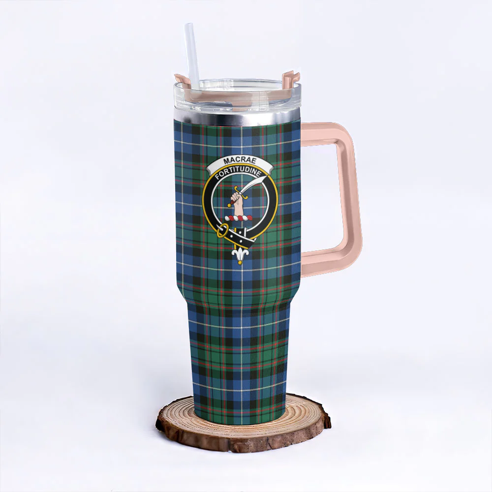 Scottish MacRae Hunting Ancient Clan Badge Tartan 40oz Tumbler - Image 4
