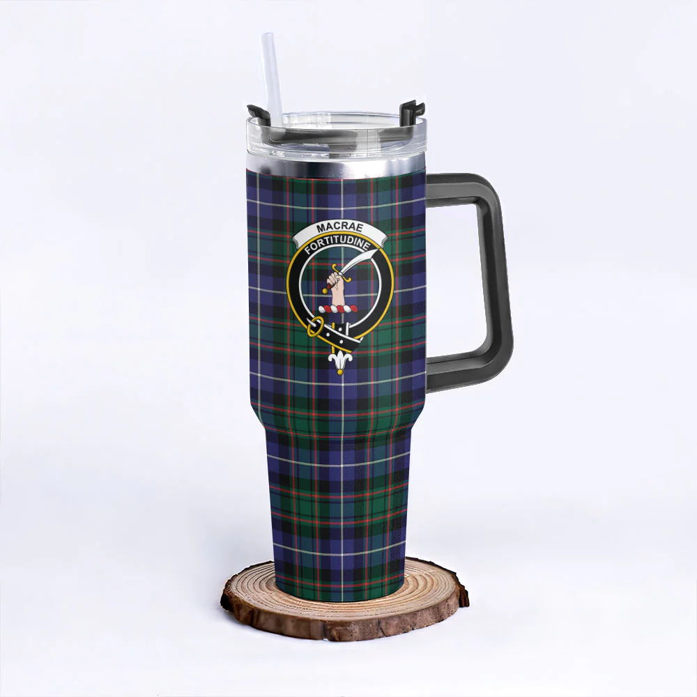Scottish MacRae Hunting Modern Clan Badge Tartan 40oz Tumbler - Image 3