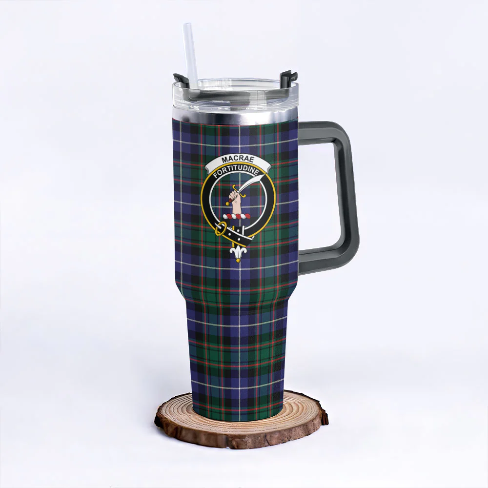Scottish MacRae Hunting Modern Clan Badge Tartan 40oz Tumbler - Image 6