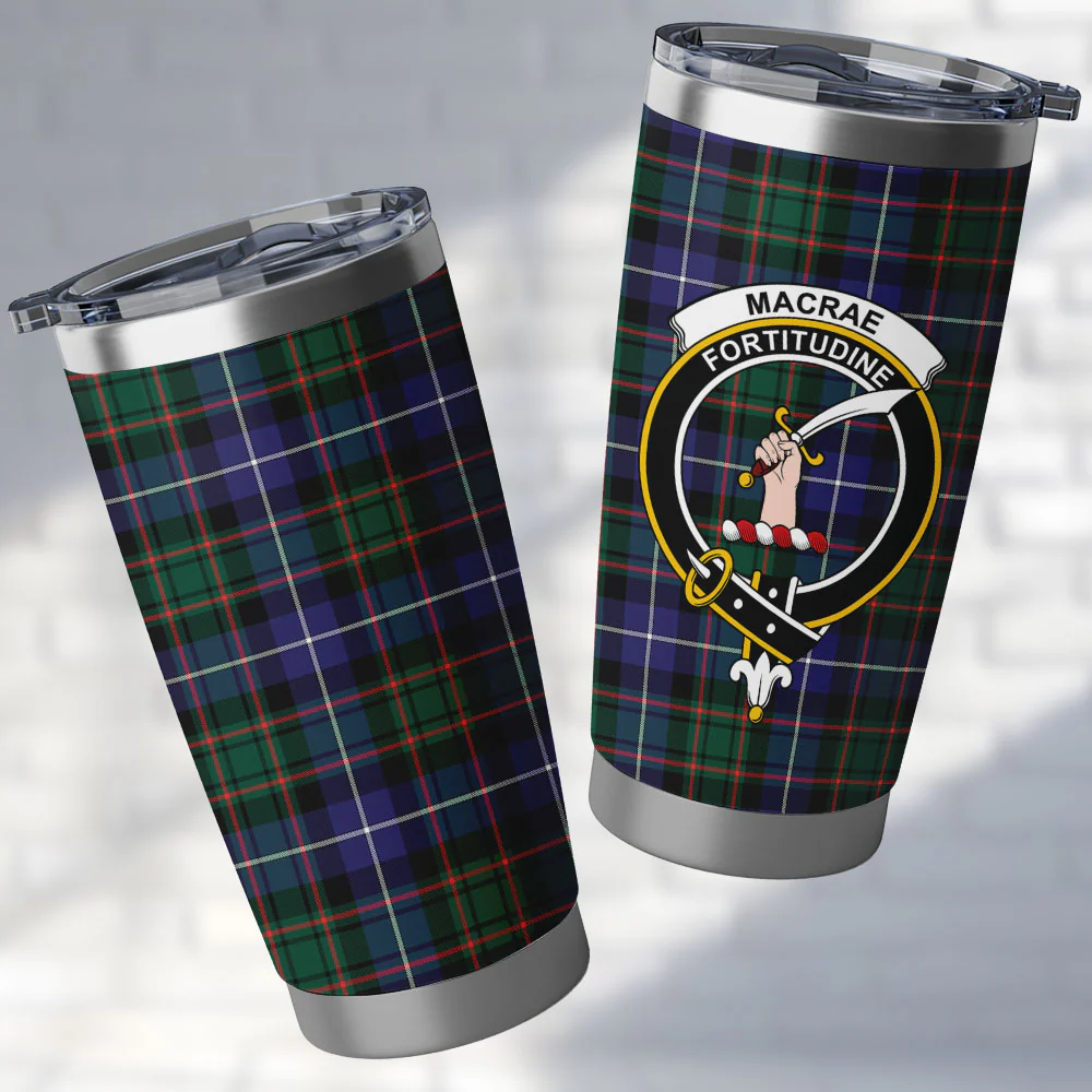 Scottish MacRae Hunting Modern Clan Badge Tartan Tumbler