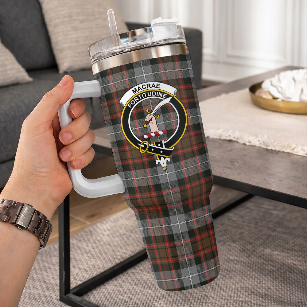 Scottish MacRae Hunting Weathered Clan Badge Tartan 40oz Tumbler - Image 10