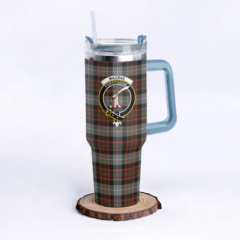 Scottish MacRae Hunting Weathered Clan Badge Tartan 40oz Tumbler - Image 5