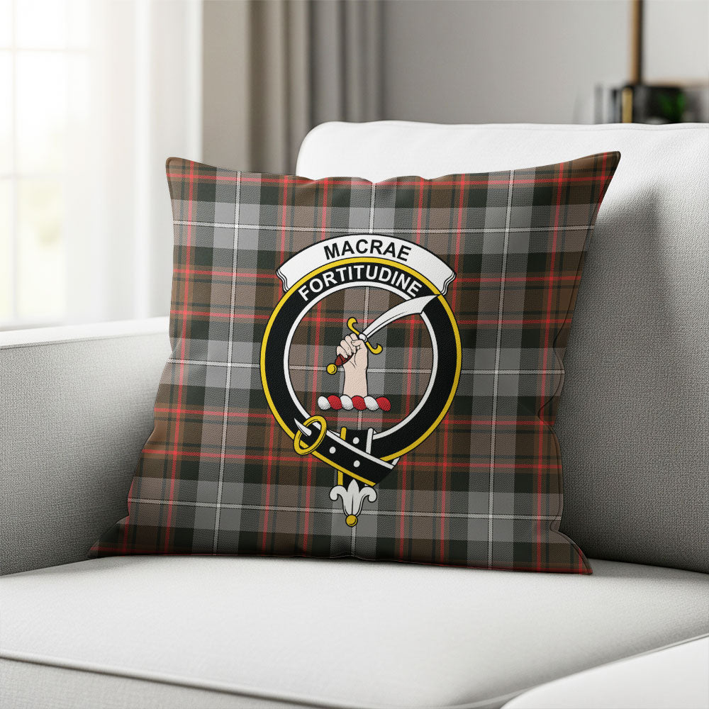 Scottish MacRae Hunting Weathered Clan Badge Tartan Pillow Case - Image 2