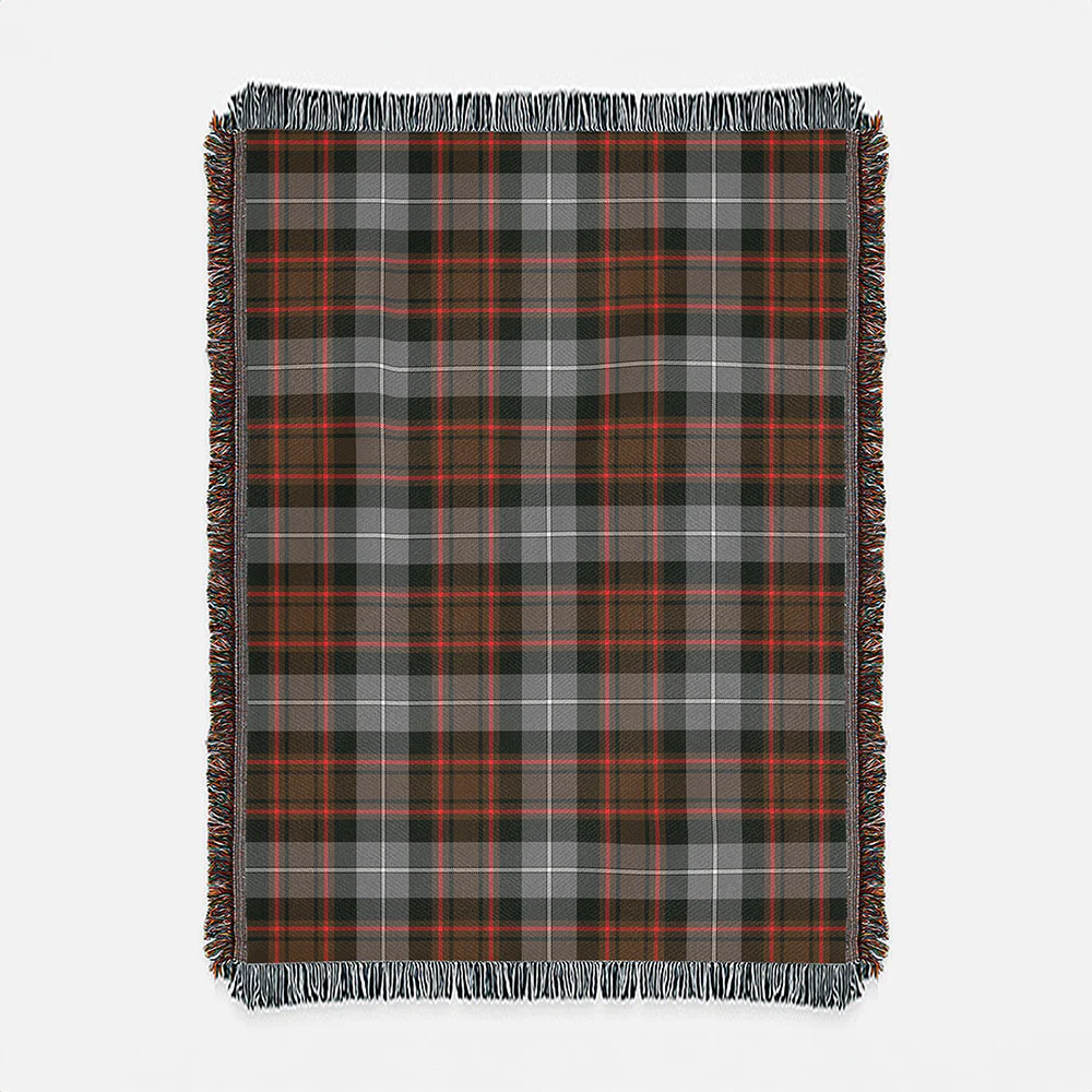 Scottish MacRae Hunting Weathered Clan Badge Tartan Woven Blanket