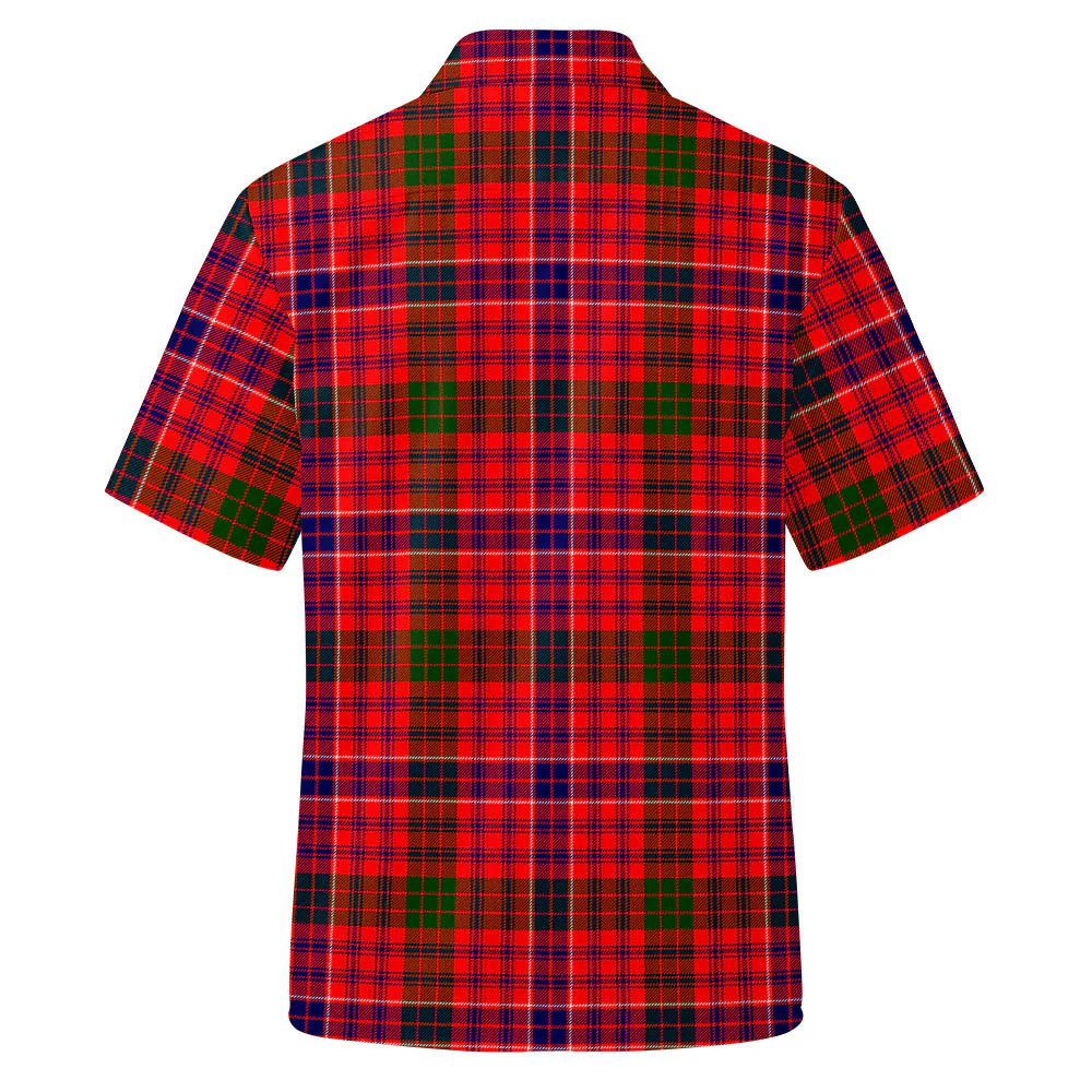 Scottish MacRae Modern Clan Badge Tartan Short Sleeve Work Shirt - Image 3