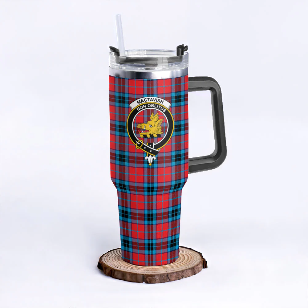 Scottish MacTavish Modern Clan Badge Tartan 40oz Tumbler - Image 3