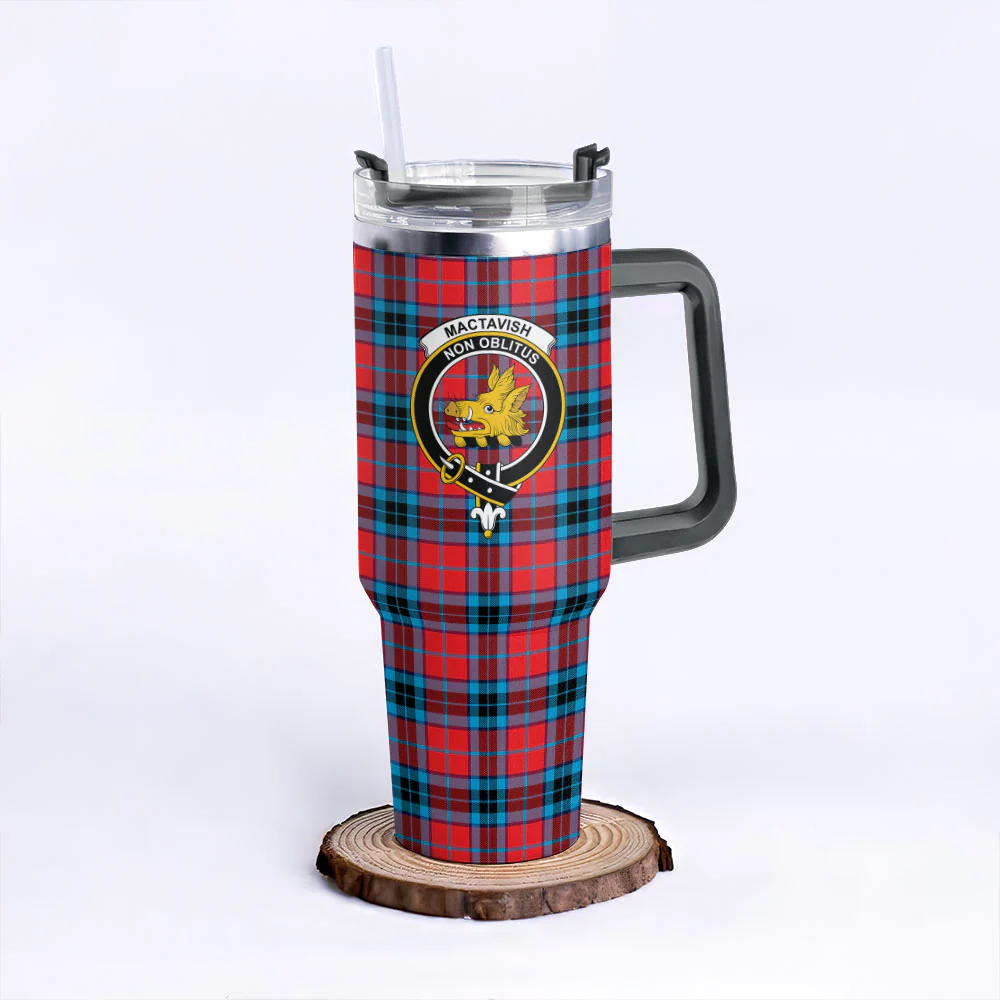 Scottish MacTavish Modern Clan Badge Tartan 40oz Tumbler - Image 6