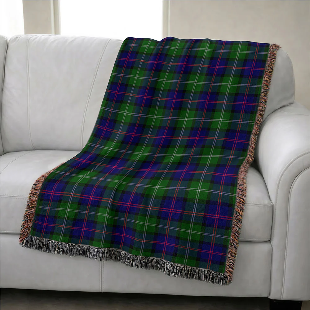 Scottish MacThomas Modern Clan Badge Tartan Woven Blanket - Image 4