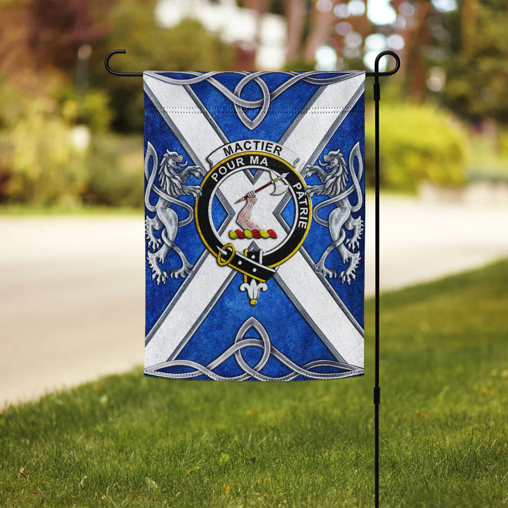 Scottish MacTier Clan Badge Garden Flag Silver Rampant Lion Emblem - Image 3