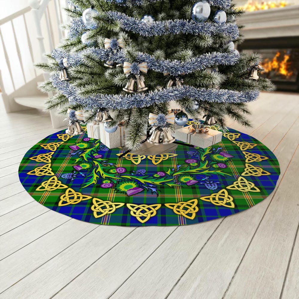 Scottish Maitland Tartan Thistle Celtic Knot Christmas Tree Skirt - Image 3