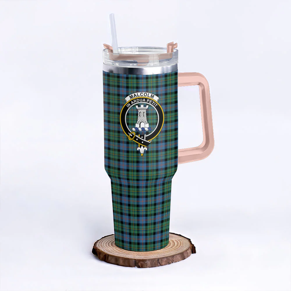 Scottish Malcolm Ancient Clan Badge Tartan 40oz Tumbler - Image 4