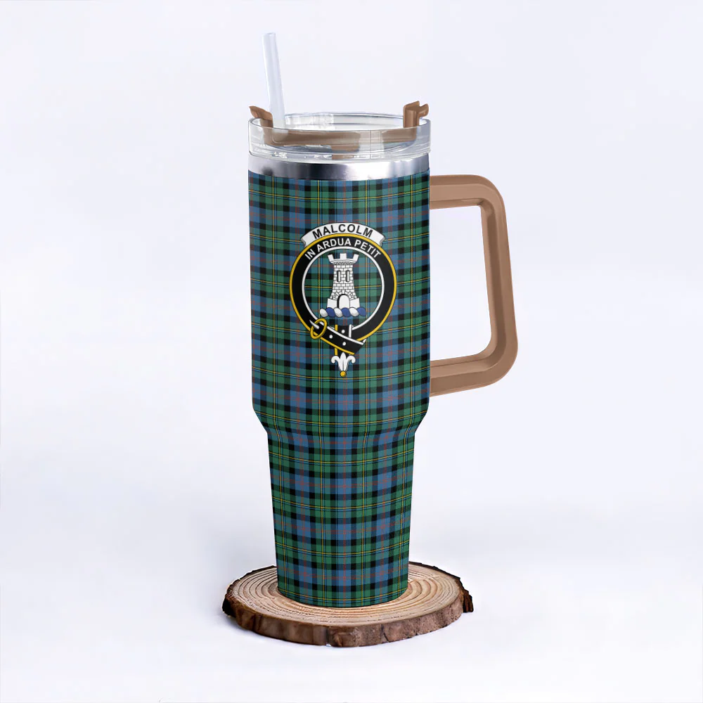 Scottish Malcolm Ancient Clan Badge Tartan 40oz Tumbler - Image 9