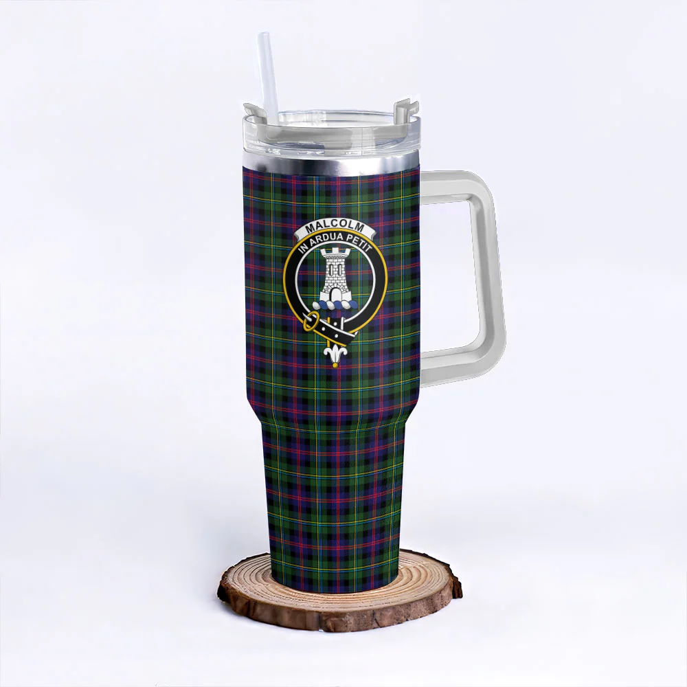 Scottish Malcolm Modern Clan Badge Tartan 40oz Tumbler