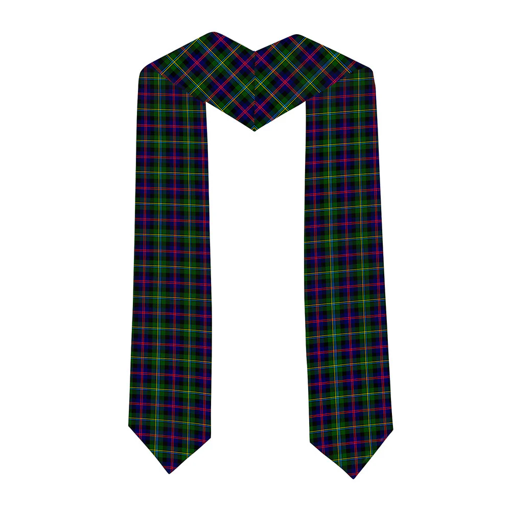 Scottish Malcolm Modern Clan Badge Tartan Graduation Stole Black Gold Honor - Image 2