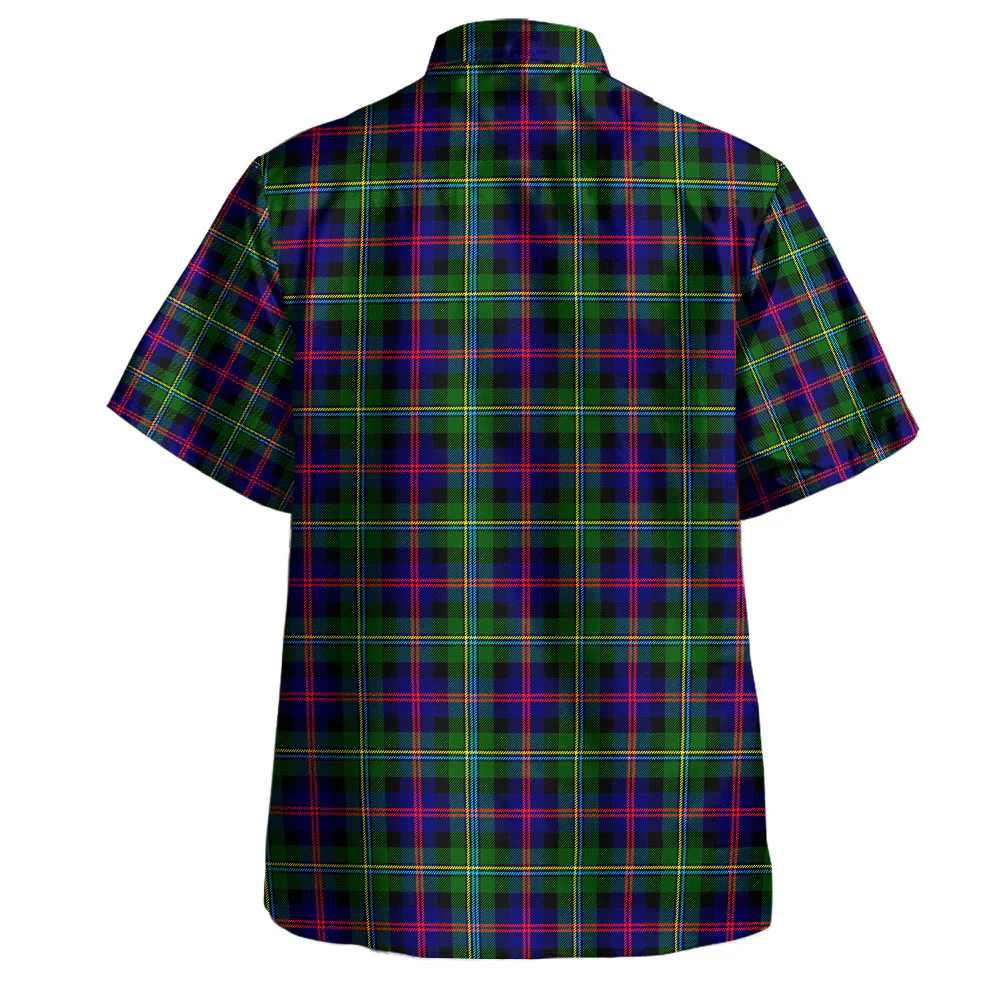Scottish Malcolm Modern Clan Badge Tartan Hawaiian Shirt - Image 3