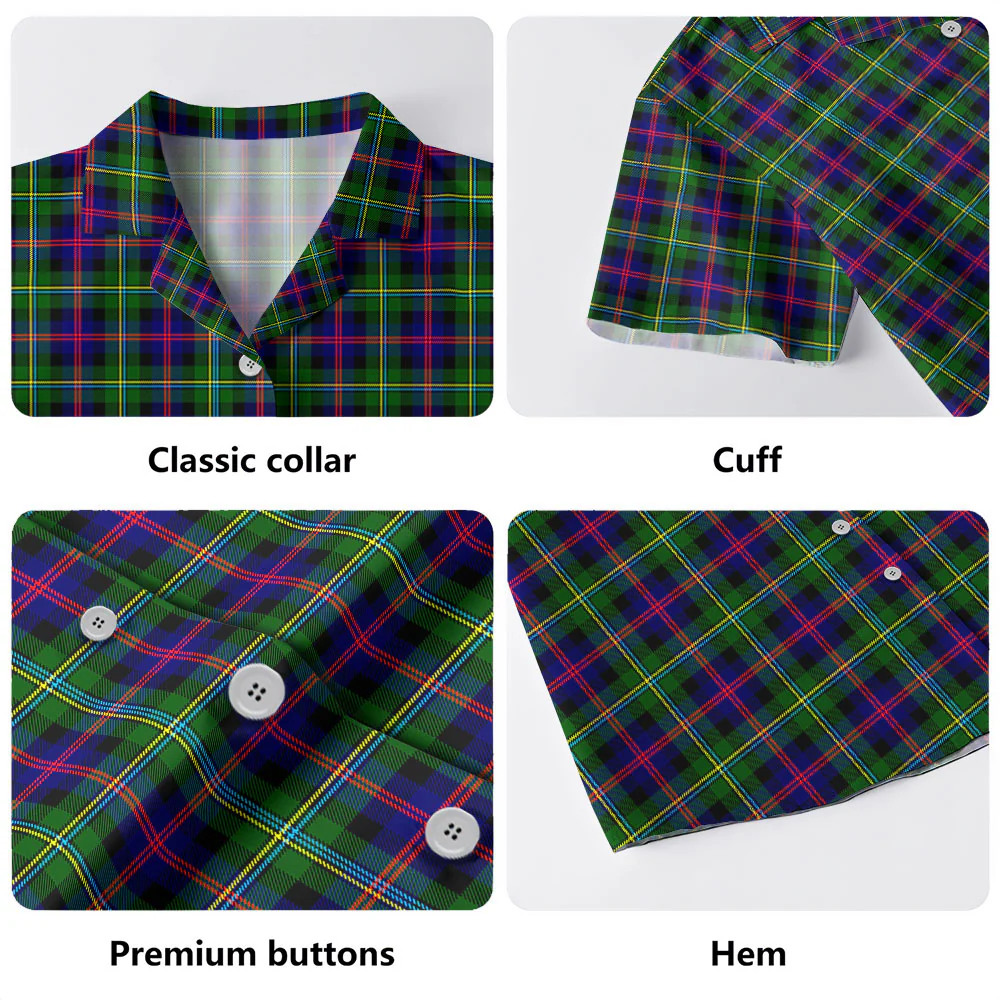 Scottish Malcolm Modern Clan Badge Tartan Hawaiian Shirt - Image 4