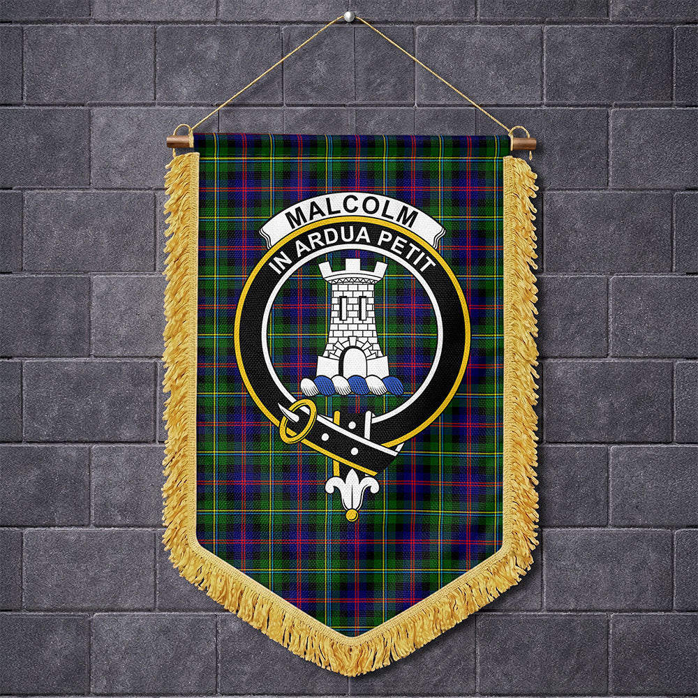 Scottish Malcolm Modern Clan Badge Tartan Wall Hanging Banner